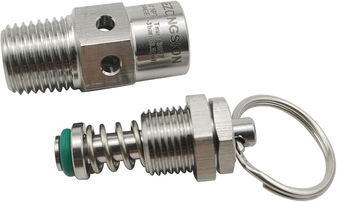1/4" NPT Male Adjustable Pressure Relief Safety Valve, 30psi Set Pressure - Image 4