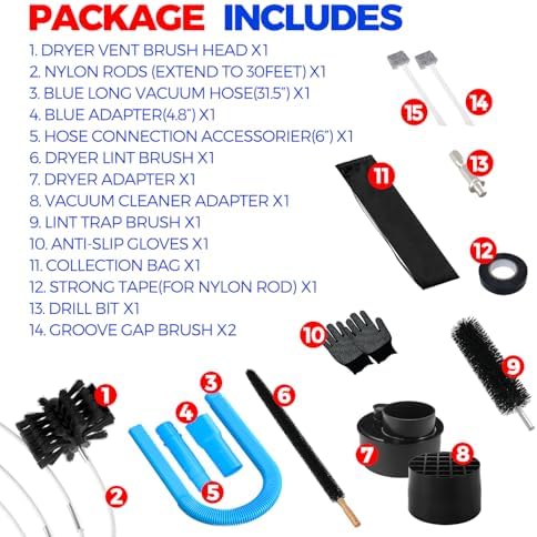 Holikme 30FT Dryer Vent Cleaner Kit 15Pcs - Image 6