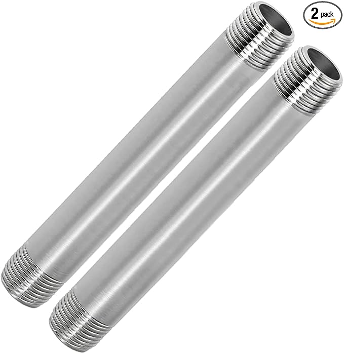 304 Stainless Steel Nipple Pipe Fitting 3/4" NPT X 3/4" NPT Male Thread Cast by Fitvell