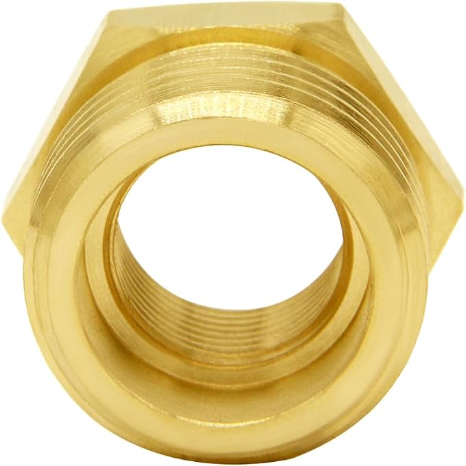 Joywayus Garden Hose Hex Bushing Reducer 3/8" NPT Female x 3/4" GHT Male | Cast - Image 4