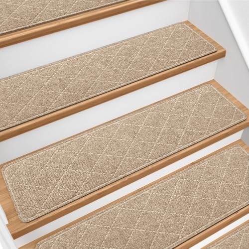 Stair Treads for Wooden Steps 15 PCS Non Slip Stair Rugs Khaki by Unknown
