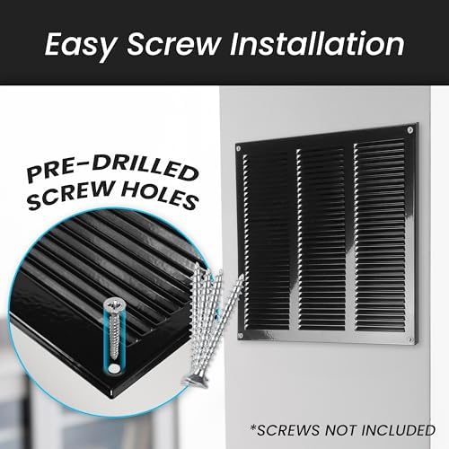 Repa Market 5-Pack Air Vent Cover 16x8 Inch Black Galvanized Steel Louvered - Image 5
