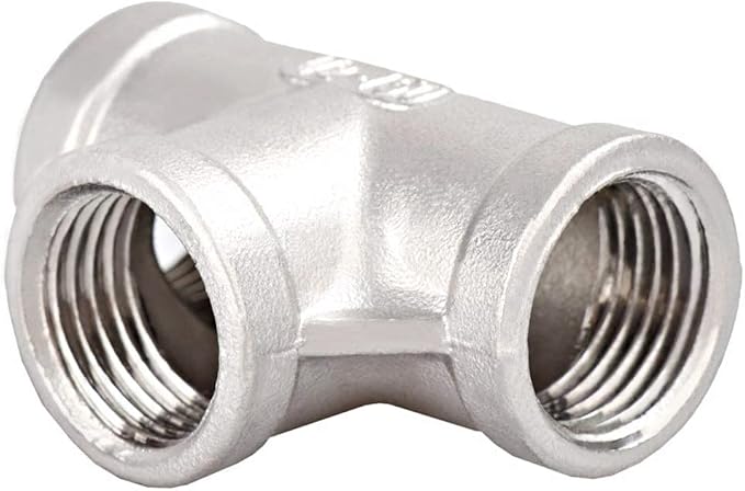 Beduan 2 PCS Stainless 1/2" Tee Female NPT T Shaped 3 Way Cast Pipe Fitting - Image 4