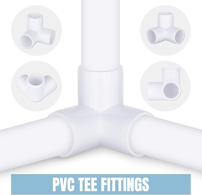 3/4 inch 3-Way PVC Pipe Fittings, PVC 3-way Fitting Connectors, Used - Image 4