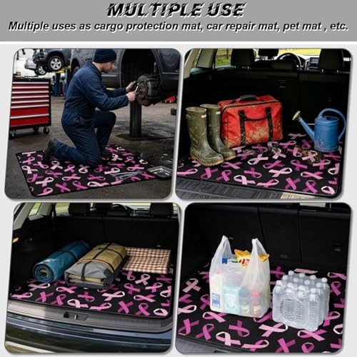 Pink Ribbon Trunk Mat for Car Snow Gear Trunk Mat Universal Waterproof Cargo - Image 3