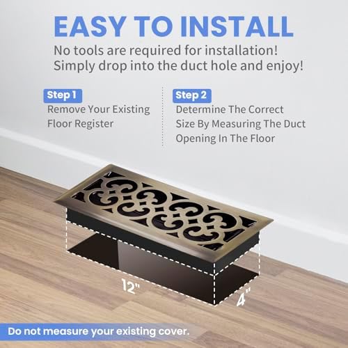 Howeall 4x12 Inches 2 Pack Heavy Duty Walkable Floor Register Easy Adjust Air - Image 6