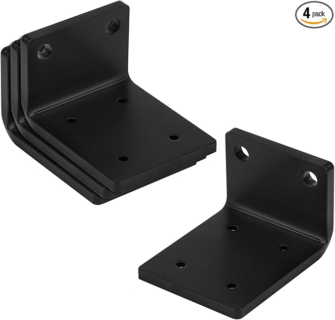4 Pack L Bracket, 2-3/8" x 2" x 3", Heavy Duty Angle Corner Brace, 4 Gauge | by heneng