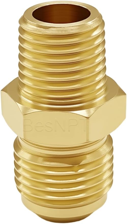 2 Pack Brass 1/4" NPT Male to 3/8" Flare Male Propane Flare Fitting | Propane - Image 7