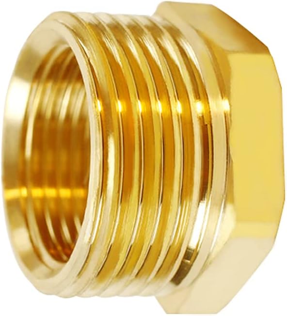 Joywayus Garden Hose Hex Bushing Reducer 1/2" NPT Female x 3/4" GHT Male | Cast - Image 3