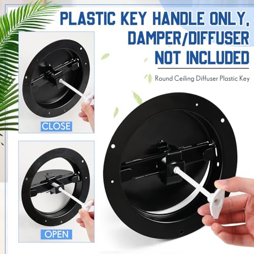 Wonderjune 6 Pcs Round Ceiling Diffuser Key Handle, Cover 6" 8" 10" 12" - Image 3
