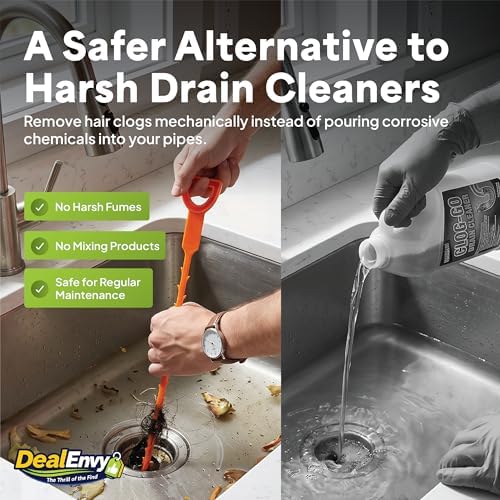3 Pack 19.7in Drain Snake Hair Clog Remover - Image 6