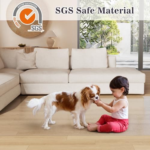 9'×12' Waterpoof Frosted Clear Floor Mat, Each 4.5 x 12 Ft - Image 4