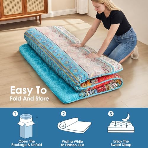 SCHNAUZER HOME Japanese Floor Mattress Futon Mattress Twin 3.5" Thick Boho - Image 6