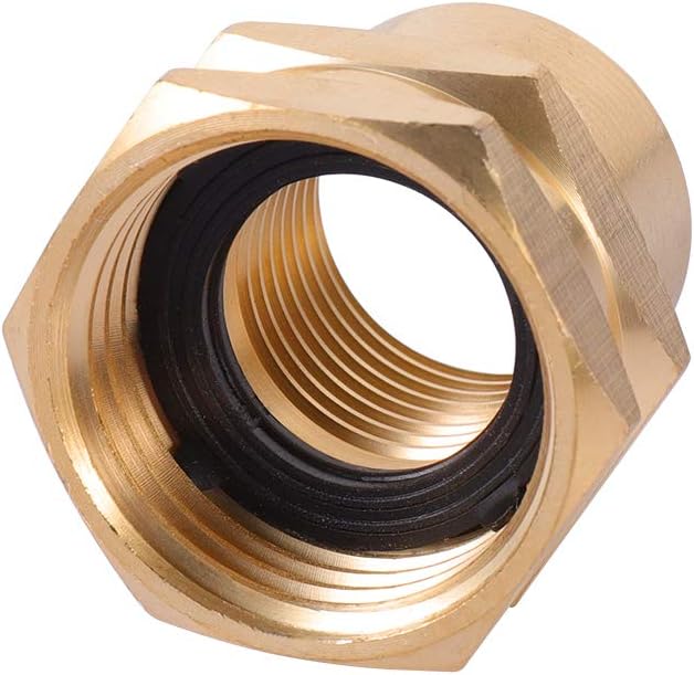 3/4" GHT Female to 1/2" NPT Female Connector, Brass Garden Hose Fitting 2pcs - Image 2