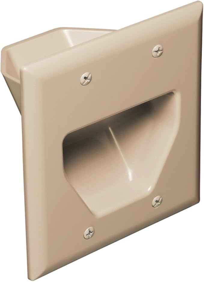 DATA COMM Electronics 45-0002-IV 2-Gang Recessed Cable Plate, Low Voltage Wall by DATACOMM
