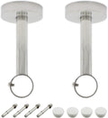 2 Pack Ceiling Mount Bracket, Stainless Steel Wardrobe Pipe Bracket Rod Holder by MetalTools