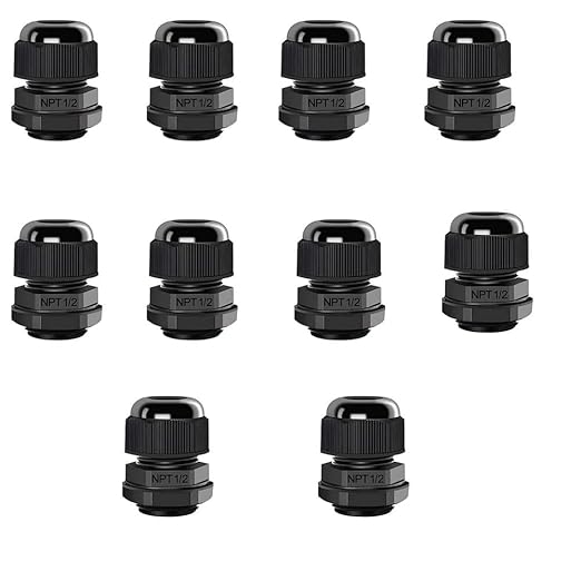 10 Pack 1/2" NPT Cable Gland Waterproof IP68 Nylon Cable Pass Through Cord Grip by Unknown