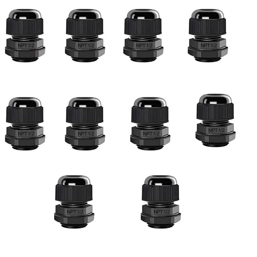 10 Pack 3/8"-10 NPT Cable Gland Waterproof IP68 Nylon Cable Pass Through Cord by Unknown