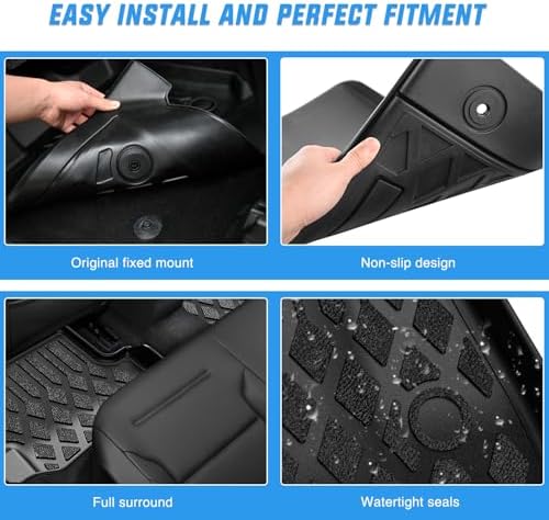 Nilight TPE Floor Mats for Ford F150 SuperCab Extended Cab 2015-2026 - Image 4