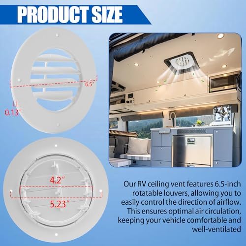 Calvana (2-Pack 6.5" RV Ceiling Vent Covers - Image 2