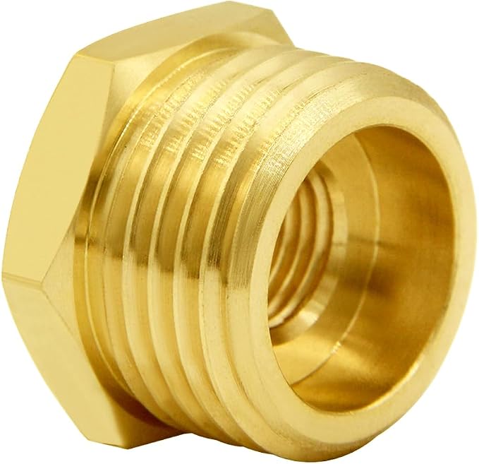 Joywayus Garden Hose Hex Bushing Reducer 1/4" NPT Female x 3/4" GHT Male | Cast - Image 3