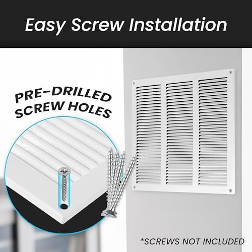 Repa Market 2-Pack Air Vent Cover 16x4 Inch White Galvanized Steel Louvered - Image 5