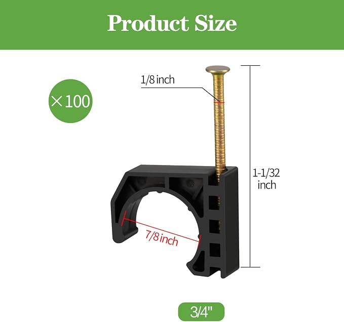 100 Pack 3/4" Half Clamps J-Hook - Image 2