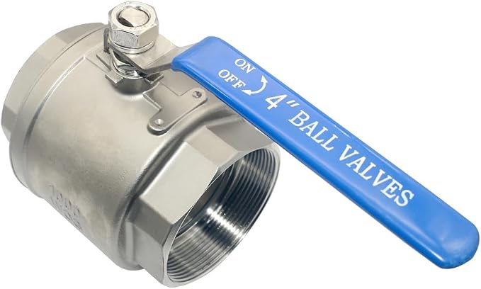 DAN SPEED 4" NPT Female 316 Stainless Steel Full Port Ball Valve Vinyl Handle by DANSPEEDBALLVALUES