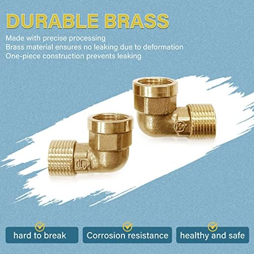 1/2 Inch NPT Male to 1/2 Inch Female 90°Elbow 2pcs - Image 2