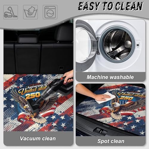 ELEQIN 250th 4th of July Car Cargo Liner Non Slip Backing Cargo Mat Rear Trunk - Image 5