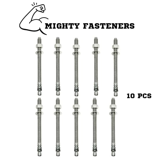 Mighty Fasteners Wedge Anchors – Heavy-Duty 304 Stainless Steel Expansion Bolts - Image 3