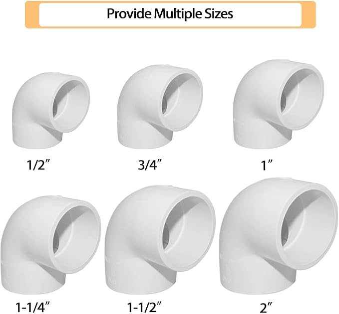 10PCS 1/2" 90 Degree Elbow PVC Pipe Fitting Adapter Coupling Connector Schedule - Image 5