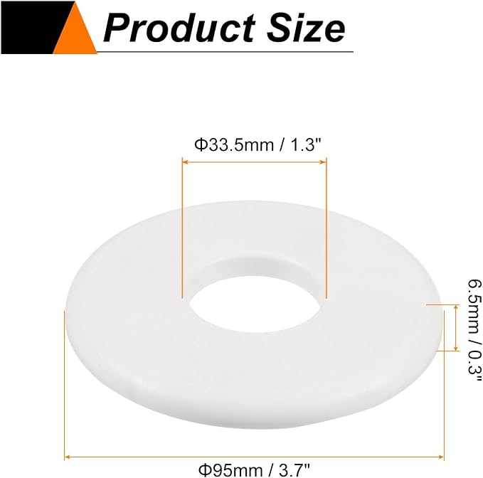 HARFINGTON 2pcs Wall Split Flange 33.5mm/1.3" Self-Adhesive Plumbing Cover - Image 2