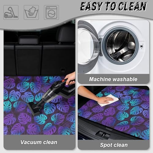 Purple Tropical Palm Car Trunk Mat Universal Fit 29"x39" - Image 5