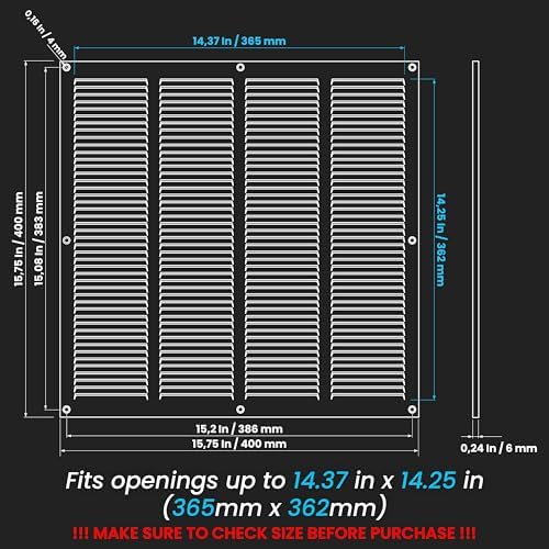 Repa Market Air Vent Cover 16x16 Inch Galvanized Steel Louvered Grill Cover - Image 2