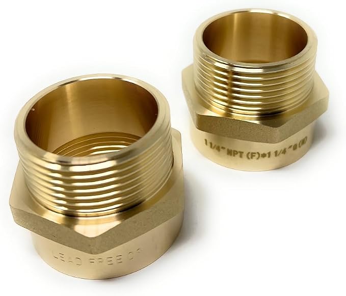 Cascada Lead-Free 1 1/4" G Thread Male to NPT Female Adapter | G Thread Male to - Image 2