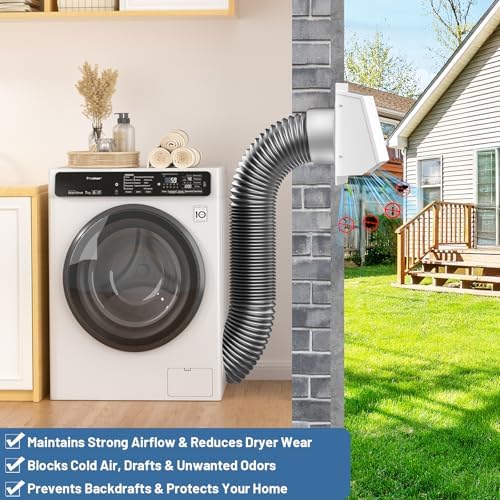 4 Inch Dryer Vent Cover Outside, Galvanized Steel Exterior Hooded Wall Vent - Image 3