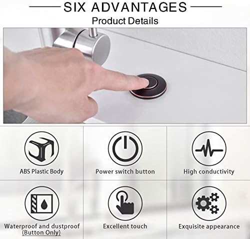 Air Activated Switch Button for Sink Garbage Disposal Part, Oil Rubbed Bronze - Image 3