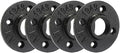 3/4" Heavy Duty Black Floor Flange, Home TZH 4 Pack Malleable iron Pipe Flange by HomeTZH