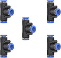 5 Pcs 7mm x 7mm x 7mm Pneumatic T Shaped 3 Way Tube Reducer Connector, Quick by ROZESAZZ