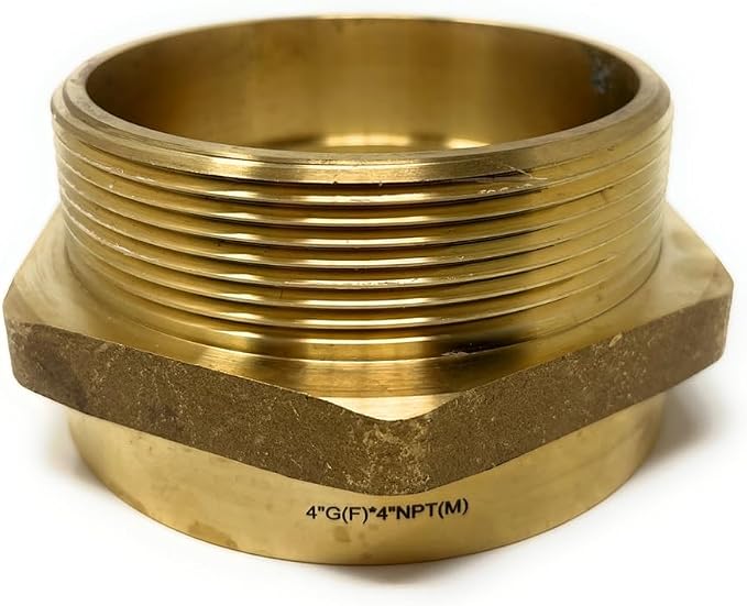 Cascada Lead-Free 4" G Thread Female to NPT Male Adapter | Brass Pipe Fitting - Image 9