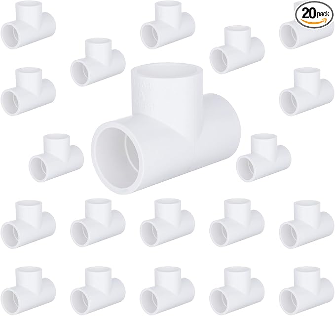 1/2-inch 3 Way Tee PVC Fittings, Furniture Grade Pipe Connector Elbow by carvedexquisitely