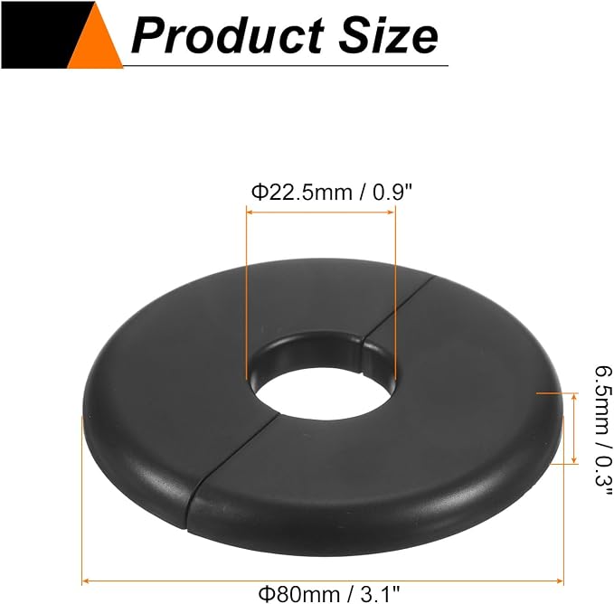 HARFINGTON 2pcs Wall Split Flange 22.5mm/0.9" Self-Adhesive Plumbing Cover - Image 2