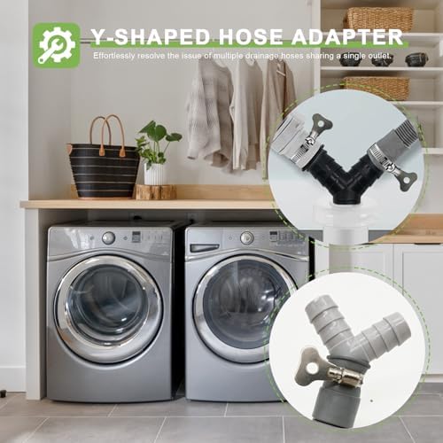 2 Pcs Universal Y-Shaped Washing Machine Hose Splitter, Fit - Image 5