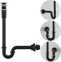 RANDOM Matte Black P Trap Bathroom Sink 1-1/4 inch U-Shape Sink Trap by RANDOM