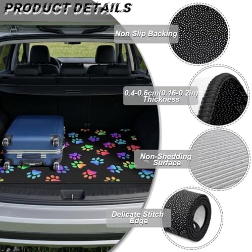 Colorful Dog Paw All Purpose Trunk Mat Universal Waterproof Cargo Liner - Image 6