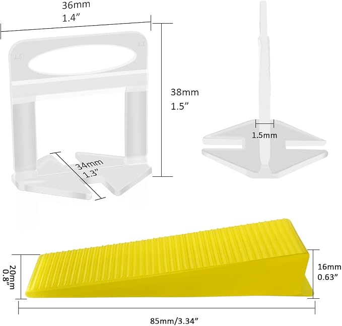 DGSL Tile Leveling System with Plier, 300 Tile Spacers 1/16" and 100 Wedges | - Image 2