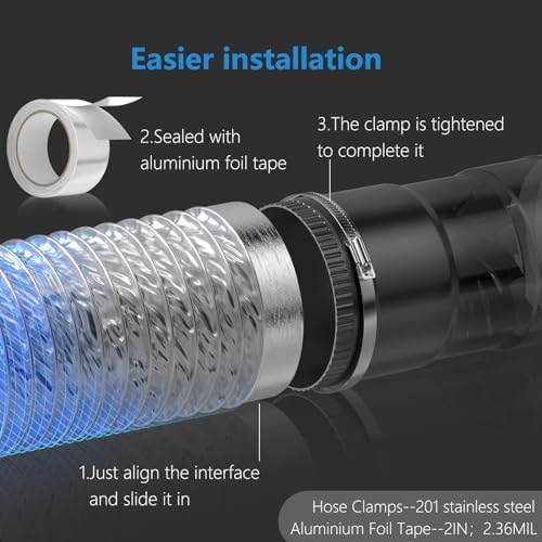 HOOMESUN Dryer Vent Hose 4 Inch 8FT Heavy Duty Flexible Exhaust Duct Hose - Image 5