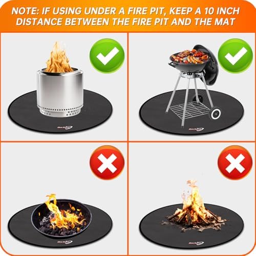 DocSafe 36" Fire Pit Mat for Solo Stove Bonfire, 4 Layers Double-Sided - Image 6