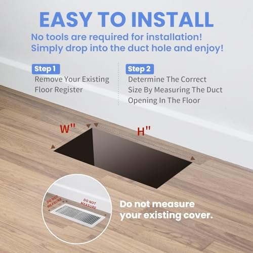 Howeall 4x12 Inches Heavy Duty Walkable Floor Register Easy Adjust Air Supply - Image 6